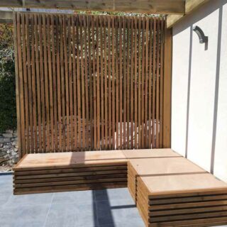 Banc en bois design pour terrasse | Montpellier